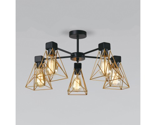 Потолочная люстра Trappola 70107/5 черный/латунь Eurosvet
