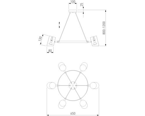 Подвесной светильник Splay 70147/6 черный Eurosvet