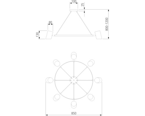 Подвесной светильник Splay 70147/8 черный Eurosvet
