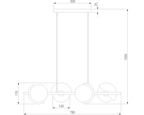 Подвесной светильник Moity 70149/4 черный/латунь Eurosvet
