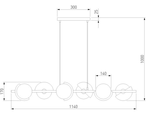 Подвесной светильник Moity 70149/6 черный/латунь Eurosvet