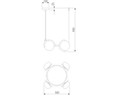 Подвесной светильник Moity 70150/4 черный/латунь Eurosvet