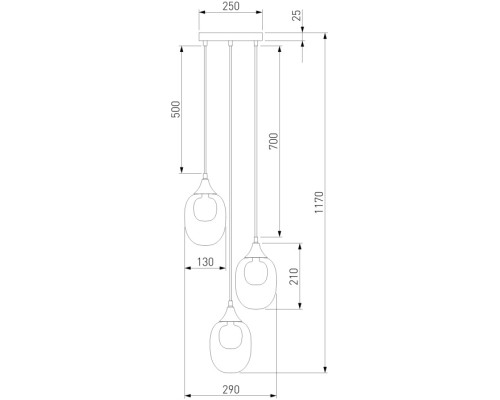 Подвесной светильник Spritz 70216/3 латунь Eurosvet
