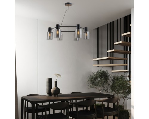 Подвесная люстра Notion 70219/6 черный/античная бронза Eurosvet