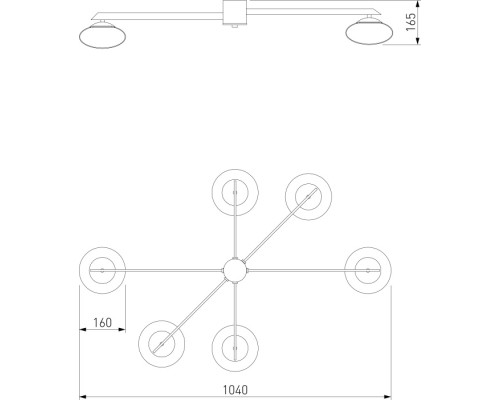 Потолочная люстра Opaline 70220/6 черный Eurosvet
