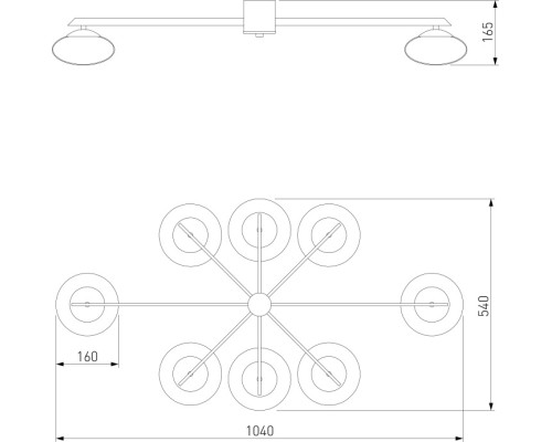 Потолочная люстра Opaline 70220/8 черный Eurosvet