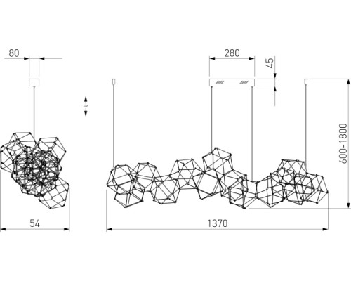Подвесной светильник Uma 90368/14 черный жемчуг Eurosvet