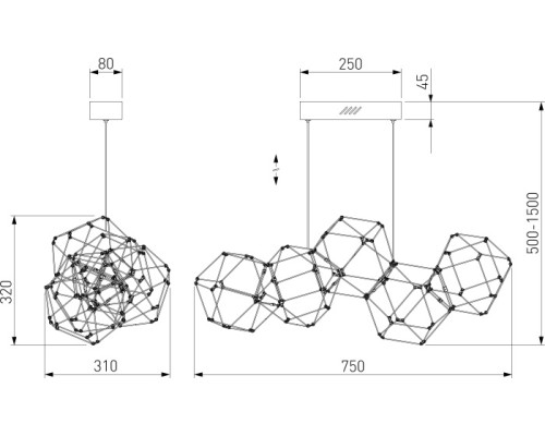 Подвесной светильник Uma 90368/5 медь Eurosvet