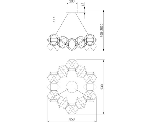 Подвесной светильник Uma 90369/12 медь Eurosvet
