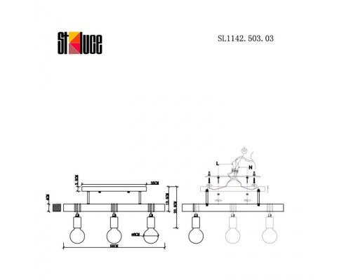 Потолочная люстра Bagetti SL1142.503.03 Evoluce