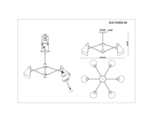 Потолочная люстра Biane SLE103502-06 Evoluce
