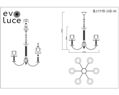 Подвесная люстра Vinci SLE1115-203-06 Evoluce