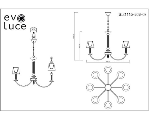 Подвесная люстра Vinci SLE1115-203-08 Evoluce