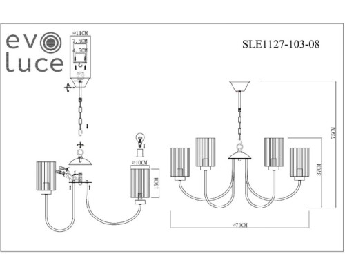 Подвесная люстра Tilda SLE1127-103-08 Evoluce