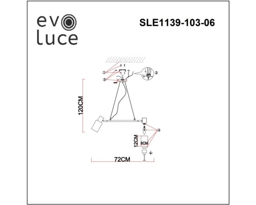 Подвесная люстра Gessi SLE1139-103-06 Evoluce