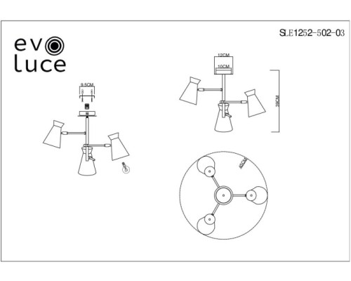 Потолочная люстра Alfeo SLE1252-502-03 Evoluce