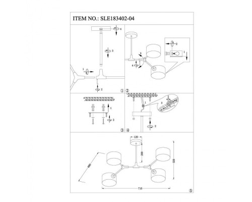 Потолочная люстра Gimento SLE183402-04 Evoluce