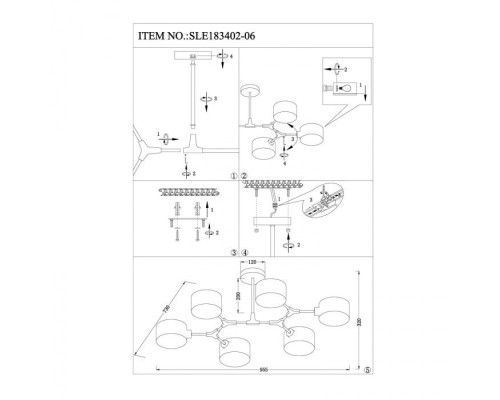 Потолочная люстра Gimento SLE183402-06 Evoluce