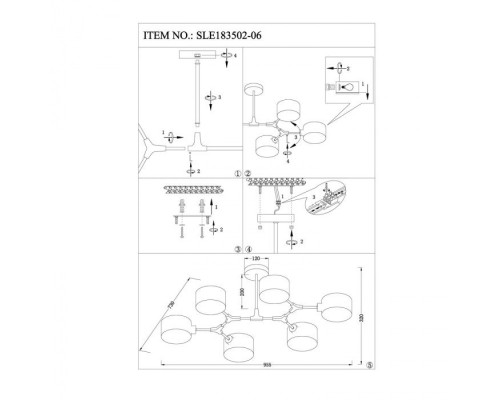 Потолочная люстра Gimento SLE183502-06 Evoluce