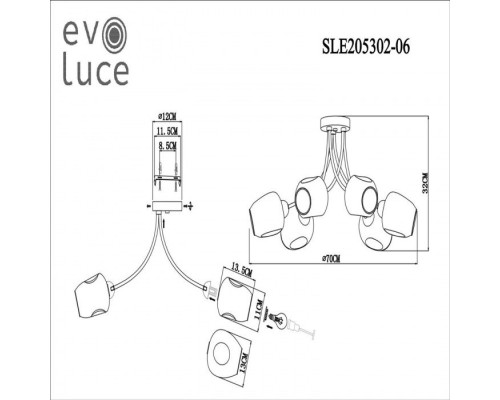 Потолочный светильник Besano SLE205302-06 Evoluce