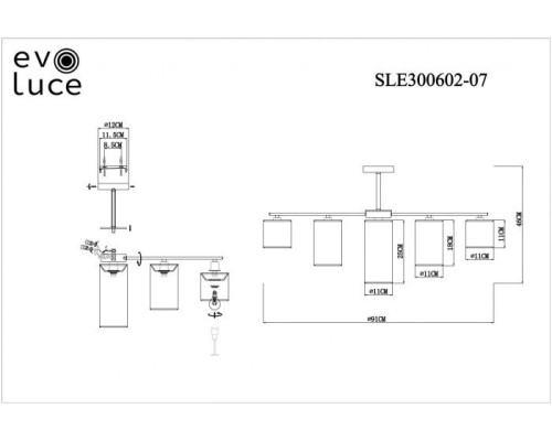 Потолочная люстра Essenza SLE300602-07 Evoluce