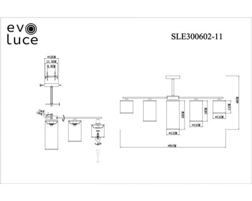 Потолочная люстра Essenza SLE300602-11 Evoluce