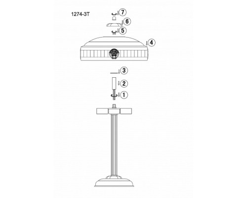 Интерьерная настольная лампа Cremlin 1274-3T Favourite