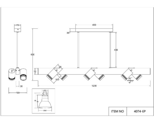 Потолочная люстра Six 4074-6P Favourite