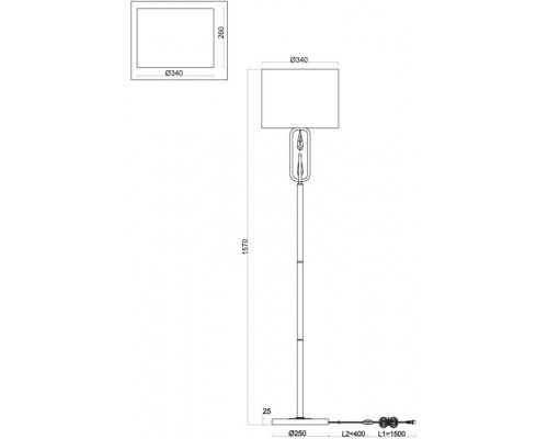 Торшер Riverside FR1007FL-01BS Freya