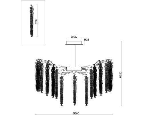 Потолочная люстра Mineral FR1010CL-08G Freya