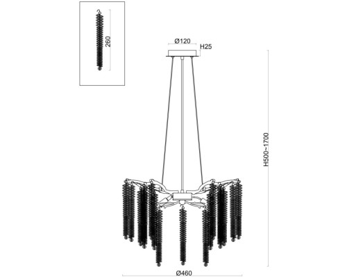 Подвесная люстра Mineral FR1010PL-06G Freya