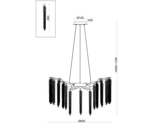 Подвесная люстра Mineral FR1010PL-08G Freya