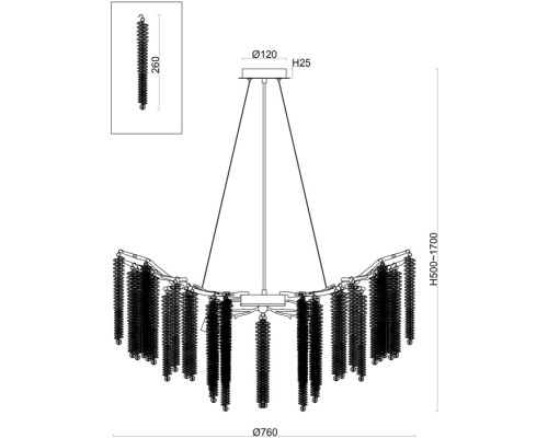 Подвесная люстра Mineral FR1010PL-10G Freya