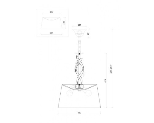 Подвесной светильник Monique FR2001PL-03G Freya