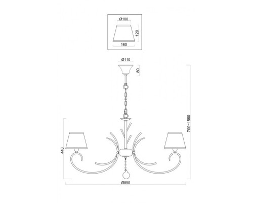 Подвесная люстра Gisela FR2013PL-08G Freya