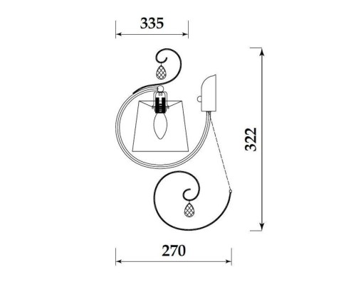 Бра Simone FR2020-WL-01-BZ Freya