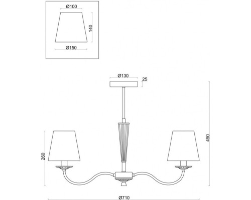 Потолочная люстра Osborn FR2027PL-03BS Freya