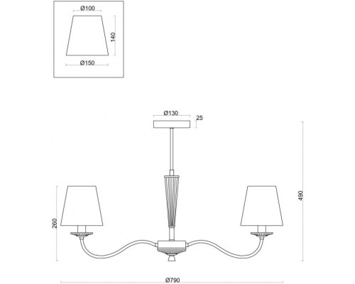 Потолочная люстра Osborn FR2027PL-07BS Freya