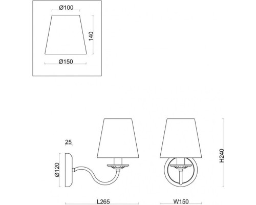 Бра Osborn FR2027WL-01BS Freya