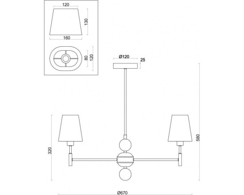 Потолочная люстра Soho FR2028PL-03N Freya