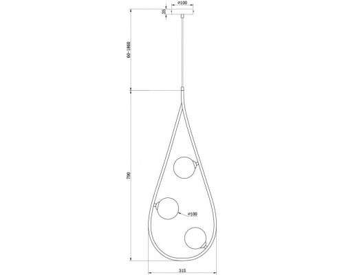 Подвесная люстра Perlina FR4005PL-03B2 Freya