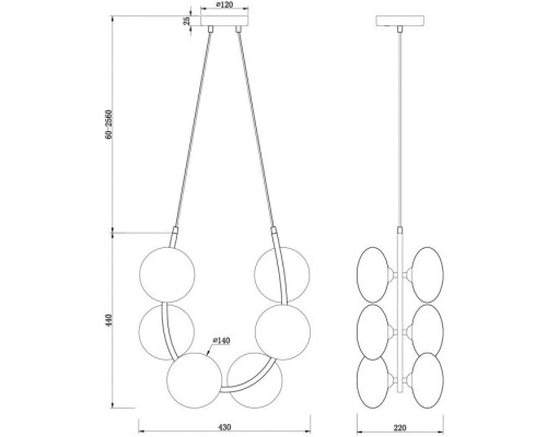 Подвесная люстра Perlina FR4005PL-06B2 Freya