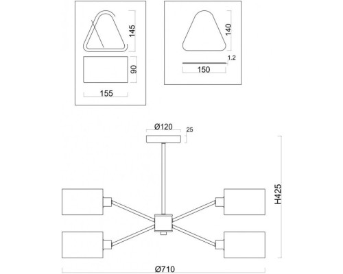 Потолочная люстра Brianne FR5040PL-06CH Freya