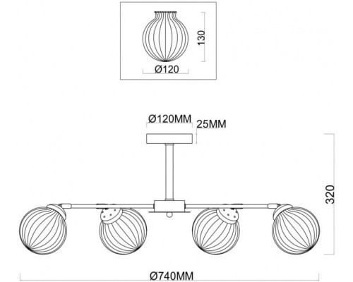 Потолочная люстра Daisy FR5041PL-06BS Freya