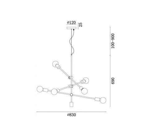 Подвесная люстра Octavia FR5043PL-06BS Freya
