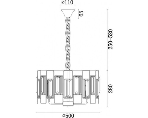 Подвесная люстра Rowena FR5045PL-05G Freya