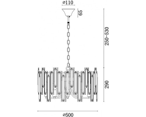 Подвесная люстра Megan FR5085PL-05CH Freya