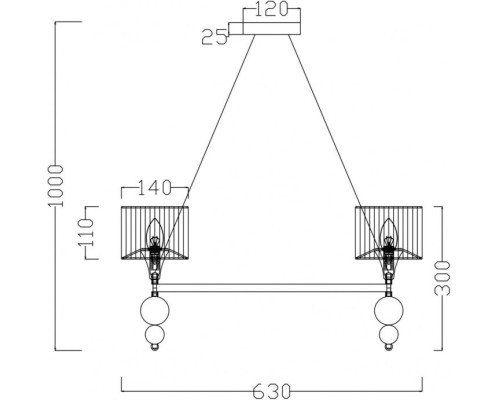 Подвесная люстра Lauren FR5093PL-05CH Freya