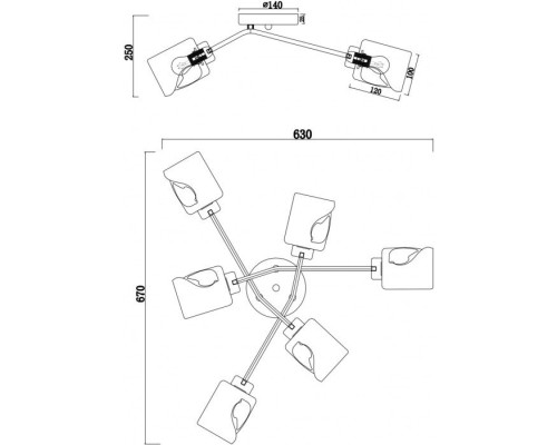 Потолочная люстра Isabella FR5095CL-06G Freya