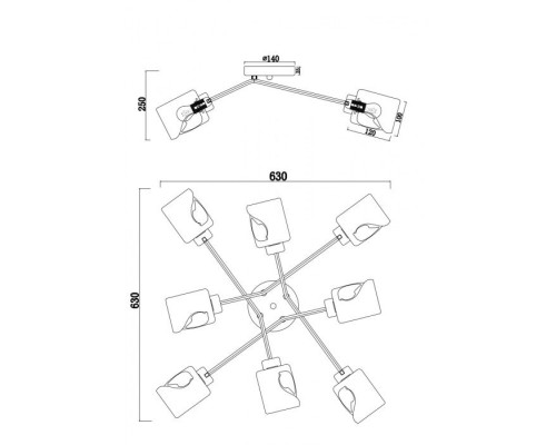 Потолочная люстра Isabella FR5095CL-08G Freya